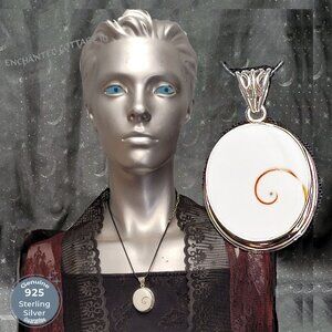 🐚 Sterling Silver 925 𝐄𝐘𝐄 𝐎𝐅 𝐒𝐇𝐈𝐕𝐀 Shell Mermaid's Money Luck Pendant